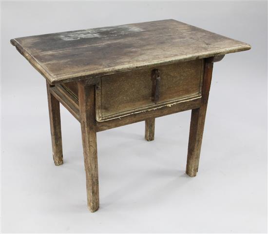 An 18th century Spanish walnut side table, W.3ft 3in.